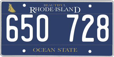 RI license plate 650728