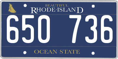 RI license plate 650736