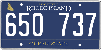 RI license plate 650737