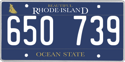RI license plate 650739