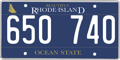 RI license plate 650740