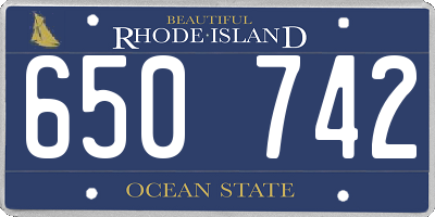 RI license plate 650742
