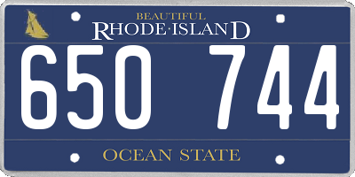 RI license plate 650744