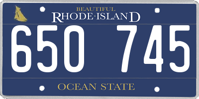 RI license plate 650745