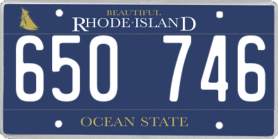 RI license plate 650746