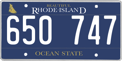 RI license plate 650747