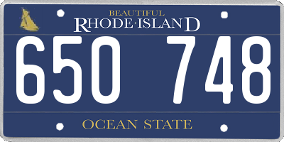 RI license plate 650748