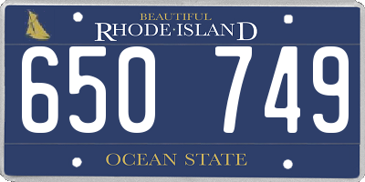RI license plate 650749