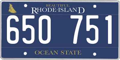 RI license plate 650751