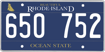 RI license plate 650752