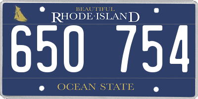 RI license plate 650754
