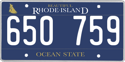 RI license plate 650759