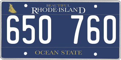 RI license plate 650760