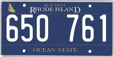 RI license plate 650761