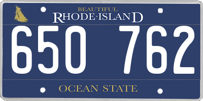 RI license plate 650762