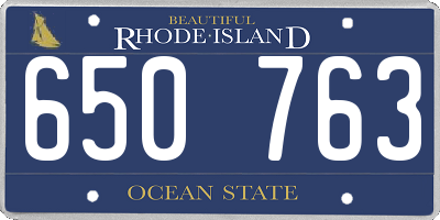 RI license plate 650763