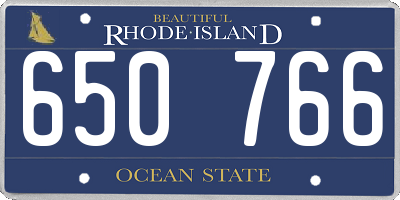 RI license plate 650766