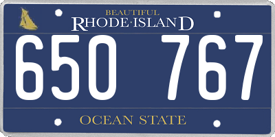 RI license plate 650767