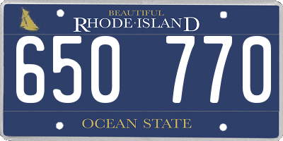 RI license plate 650770
