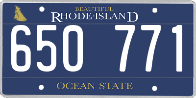 RI license plate 650771