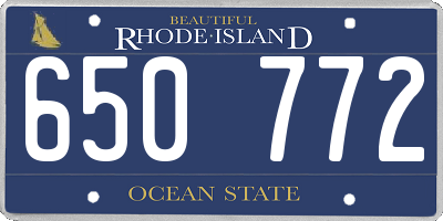 RI license plate 650772
