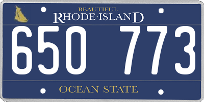 RI license plate 650773
