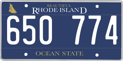 RI license plate 650774
