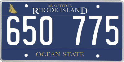 RI license plate 650775