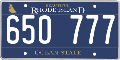 RI license plate 650777