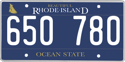 RI license plate 650780