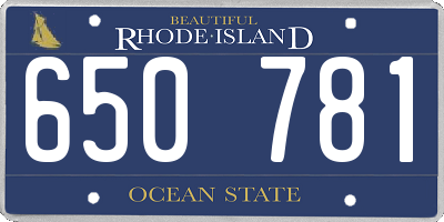 RI license plate 650781