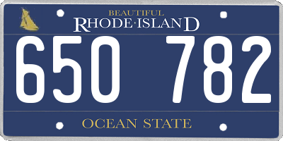 RI license plate 650782
