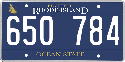 RI license plate 650784