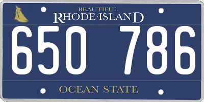 RI license plate 650786