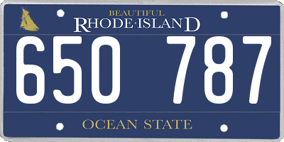 RI license plate 650787