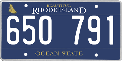RI license plate 650791