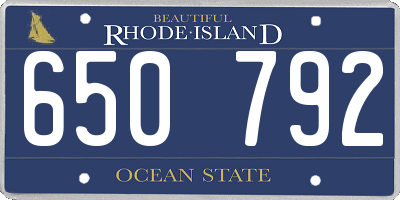 RI license plate 650792