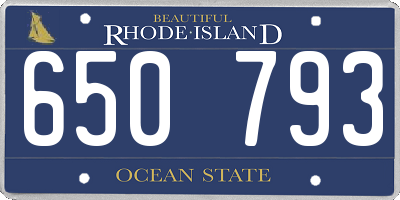 RI license plate 650793