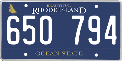 RI license plate 650794