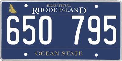 RI license plate 650795