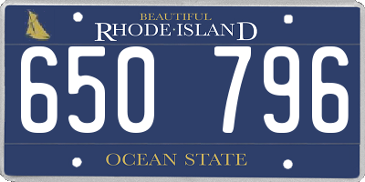 RI license plate 650796