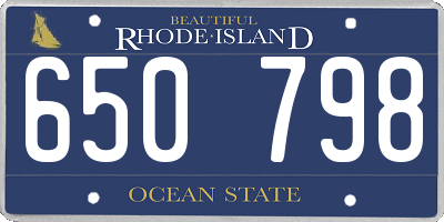 RI license plate 650798