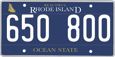 RI license plate 650800