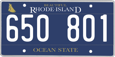 RI license plate 650801