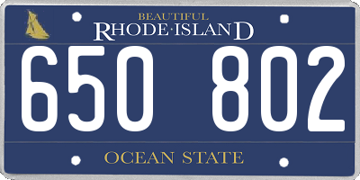 RI license plate 650802