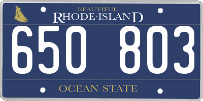 RI license plate 650803