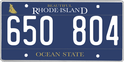 RI license plate 650804