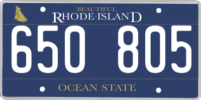 RI license plate 650805