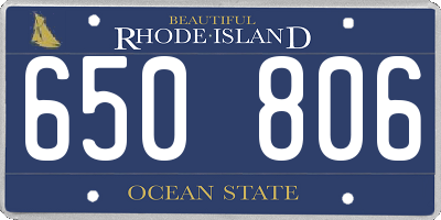 RI license plate 650806