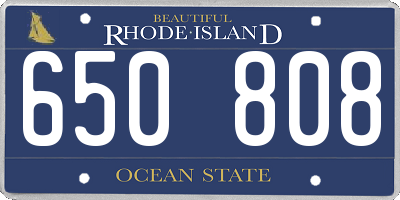 RI license plate 650808